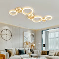 Plafonnier — Plafond moderne à LEDs lustre en aluminium Simple plafonnier pour salon chambre salle à manger cercle anneaux plafonnier doré