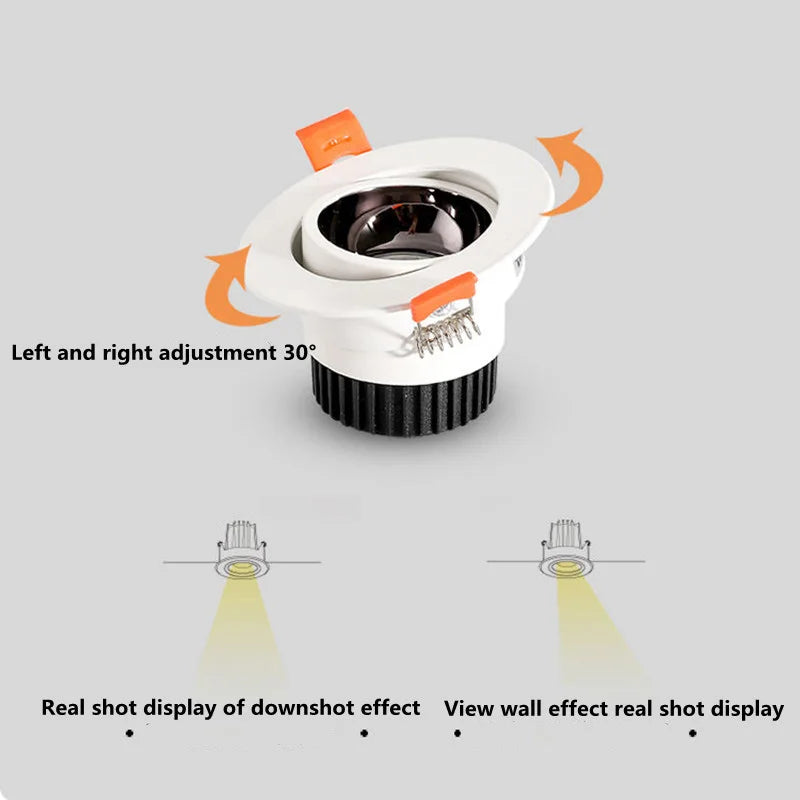 Spot led encastrable antireflet avec intensité variable pour éclairage intérieur Madeline Équinoxe en Aluminium - Lignes Dessinées & Décor Raffiné