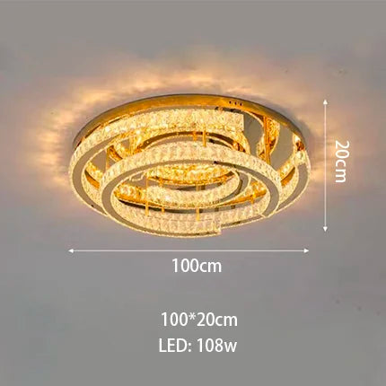 Plafonnier led moderne en cristal design réglable Manon Clarté - Jeux de Reflets & Présence Raffinée