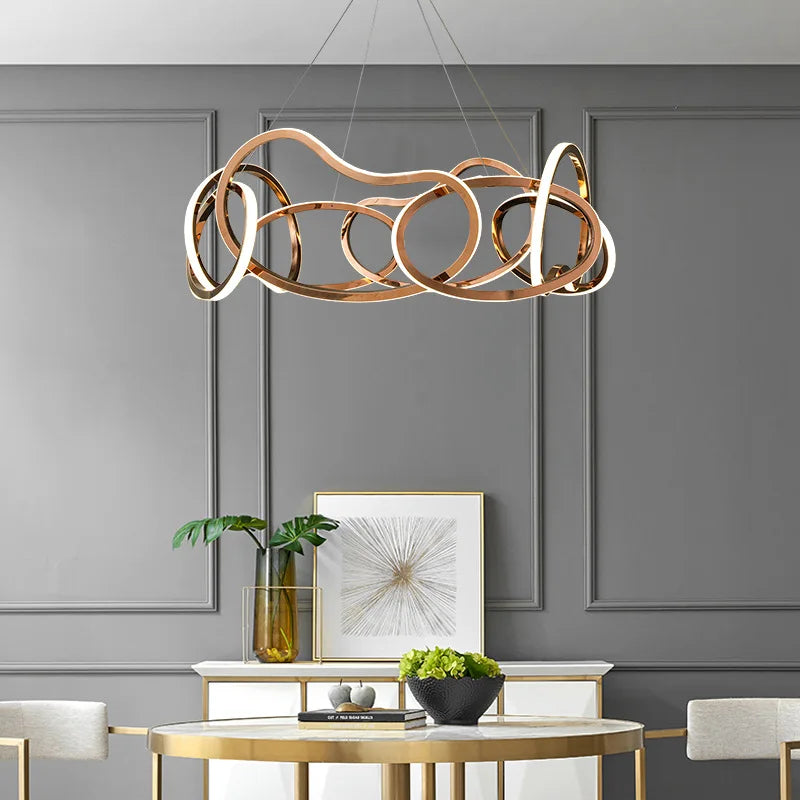 Lustre — Moderne 	 avec lampes LED suspendues en silicone