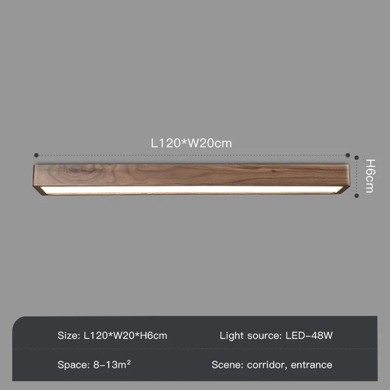 Plafonnier — Carré à LED moderne en bois pour intérieur