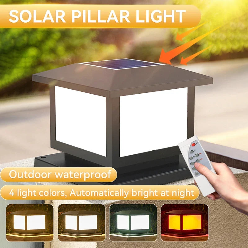 lampe pilier solaire vintage pour jardin et allée éclairage décoratif