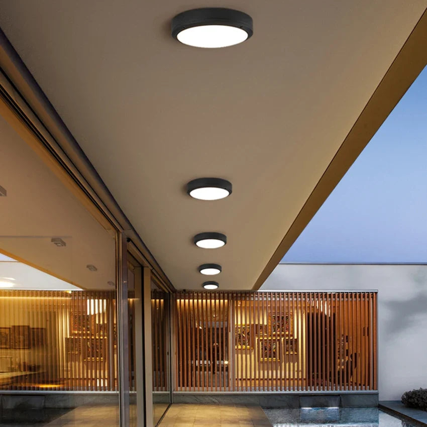 Plafonnier extérieur étanche pour éclairage de jardin et terrasse Célestin Courbe en Aluminium - Caractère & Élégance dans le Décor