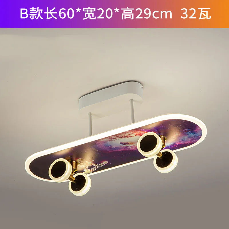 Plafonnier skateboard à intensité variable pour chambre enfant Elvire Arpège en Métal - Caractère & Élégance dans le Décor