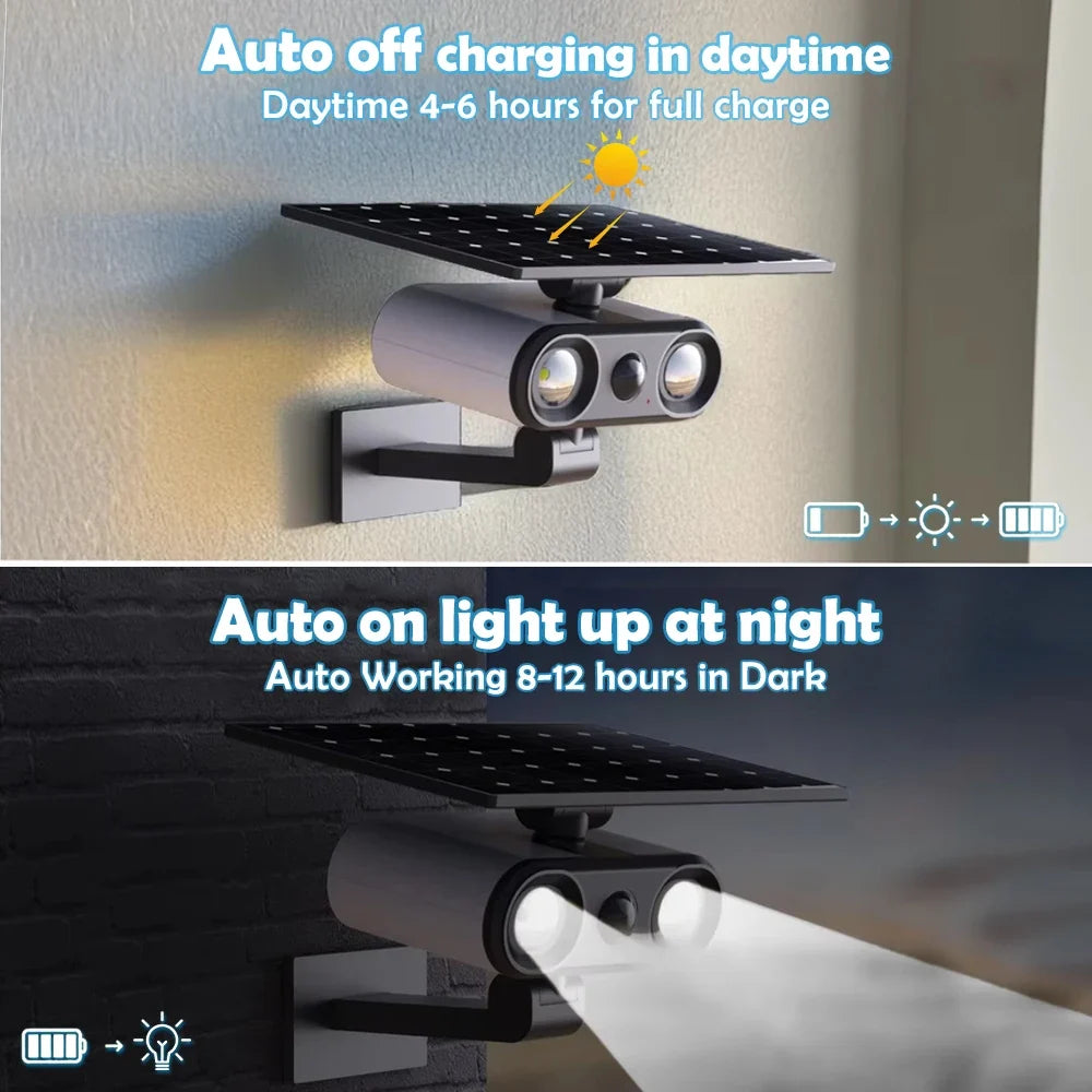 lampes solaires d'extérieur avec détecteur de mouvement et fausse caméra