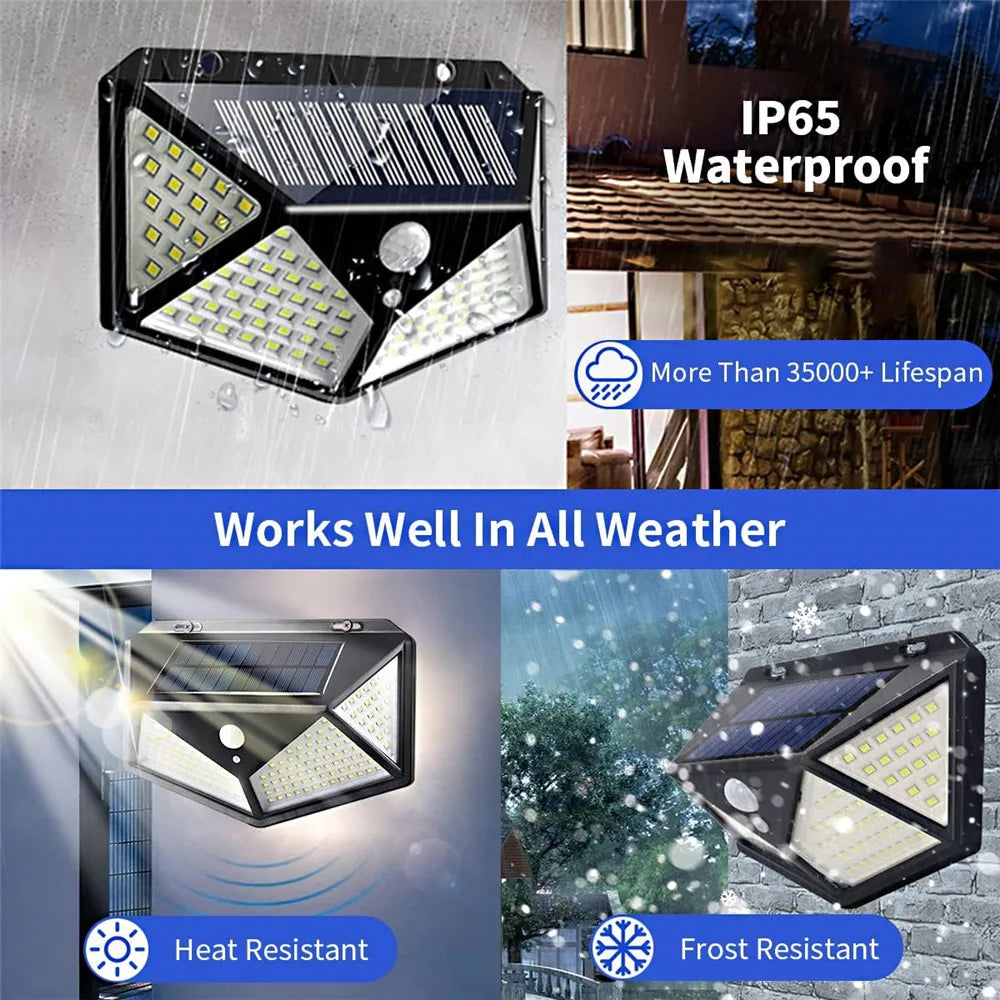 Luminaire — LED lumière solaire extérieure étanche avec capteur de mouvement 3 modes
