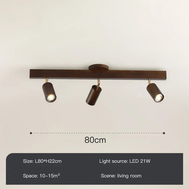 Lustre Grain de bois Led avec projecteur pour salon chambre plafonniers éclairage décor noir Lustre cuisine luminaire Lucille Rive - Un Accent Raffiné au Quotidien