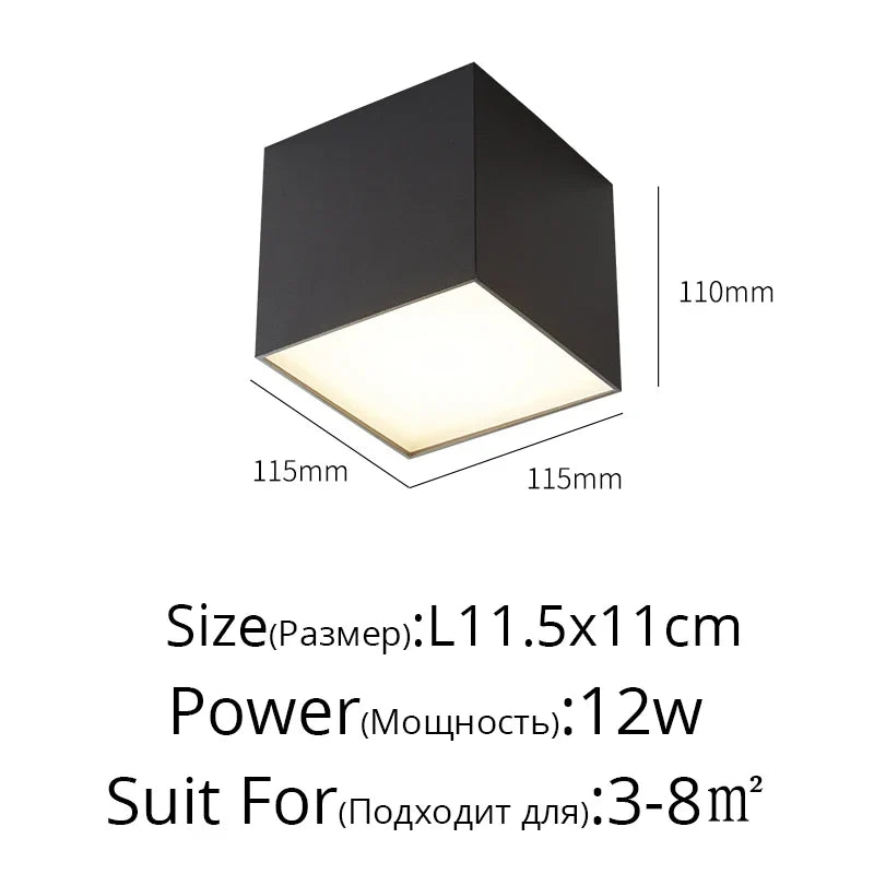 Plafonnier — LED créatifs en acrylique blanc et noir