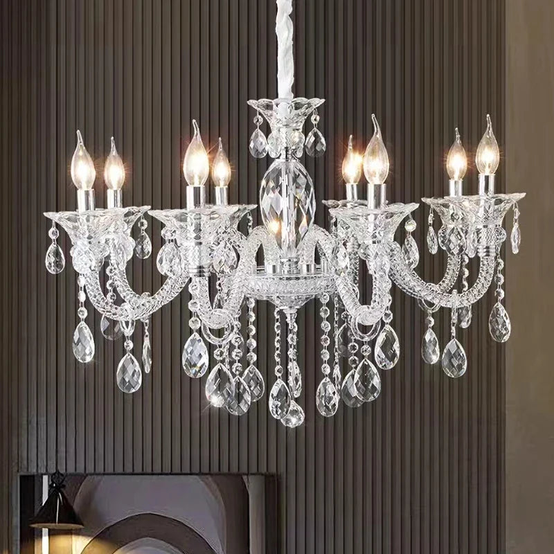 Lustre — Moderne en verre cristal pour espace de luxe