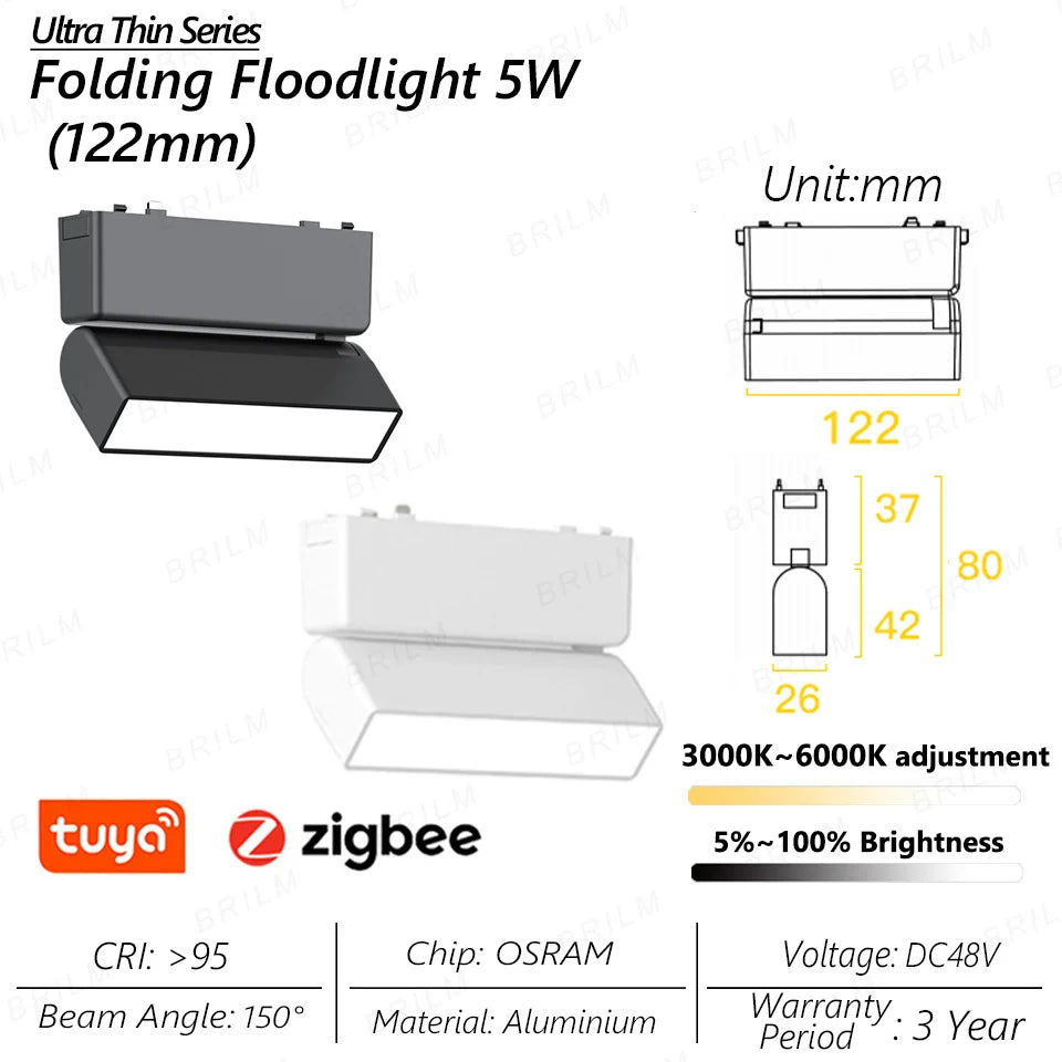Spot — Lumineux intelligent magnétique tuya zigbee à intensité variable
