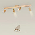Plafonnier — LED moderne en bois avec projecteur sur rail