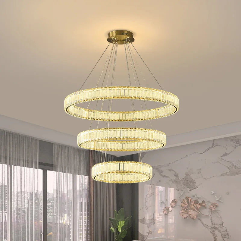 Lustre — LED en cristal fantaisie lumière suspendue moderne