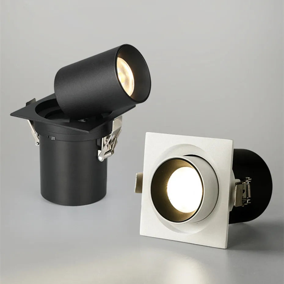 Spot encastré led carré télescopique rotation flexible pour maison Élisa Balade - Géométrie & Élégance Visuelle