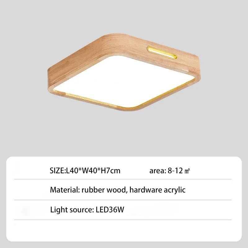 Plafonnier led moderne simple rond carré décoratif idéal Oscar Perspective en Bois - Une Touche Naturelle dans le Décor