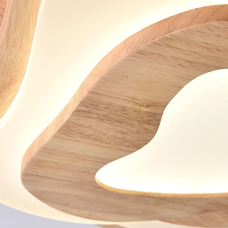 Plafonnier — Chinois Zen en bois nuage acrylique LED