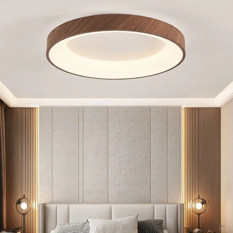 Plafonnier — LED imitation bois éclairage rond rectangle carré