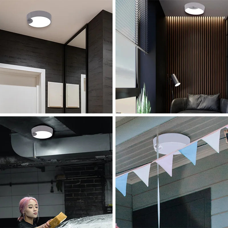Plafonnier — LED rechargeable usb capteur mouvement intensité variable télécommande