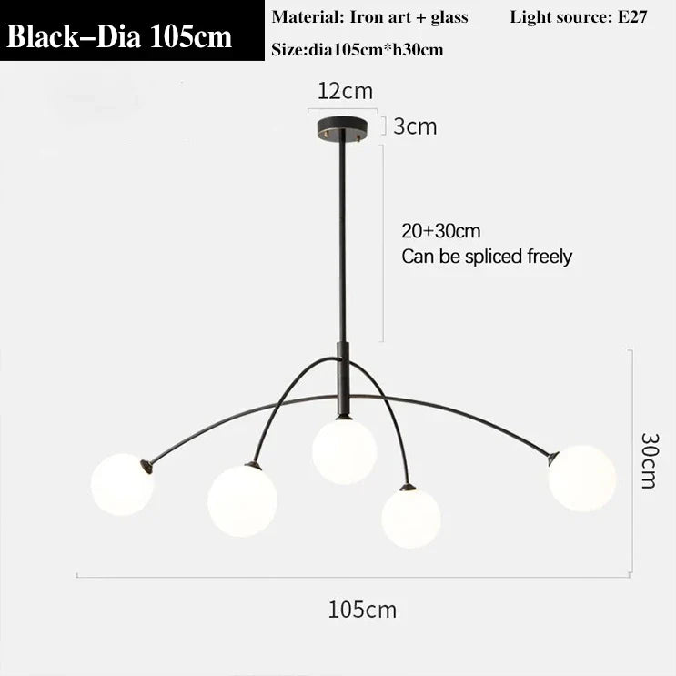 Lustre — Moderne en verre design lampe à LED de luxe pour décoration intérieure
