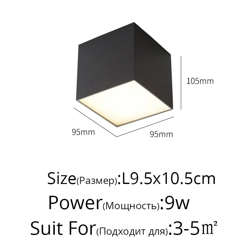 Plafonnier — LED créatifs en acrylique blanc et noir