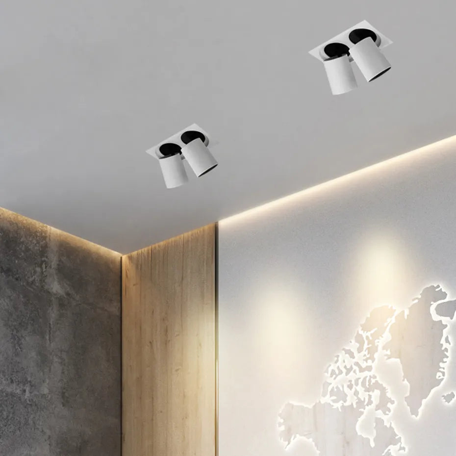 Spot encastré led carré télescopique rotation flexible pour maison Élisa Balade - Géométrie & Élégance Visuelle