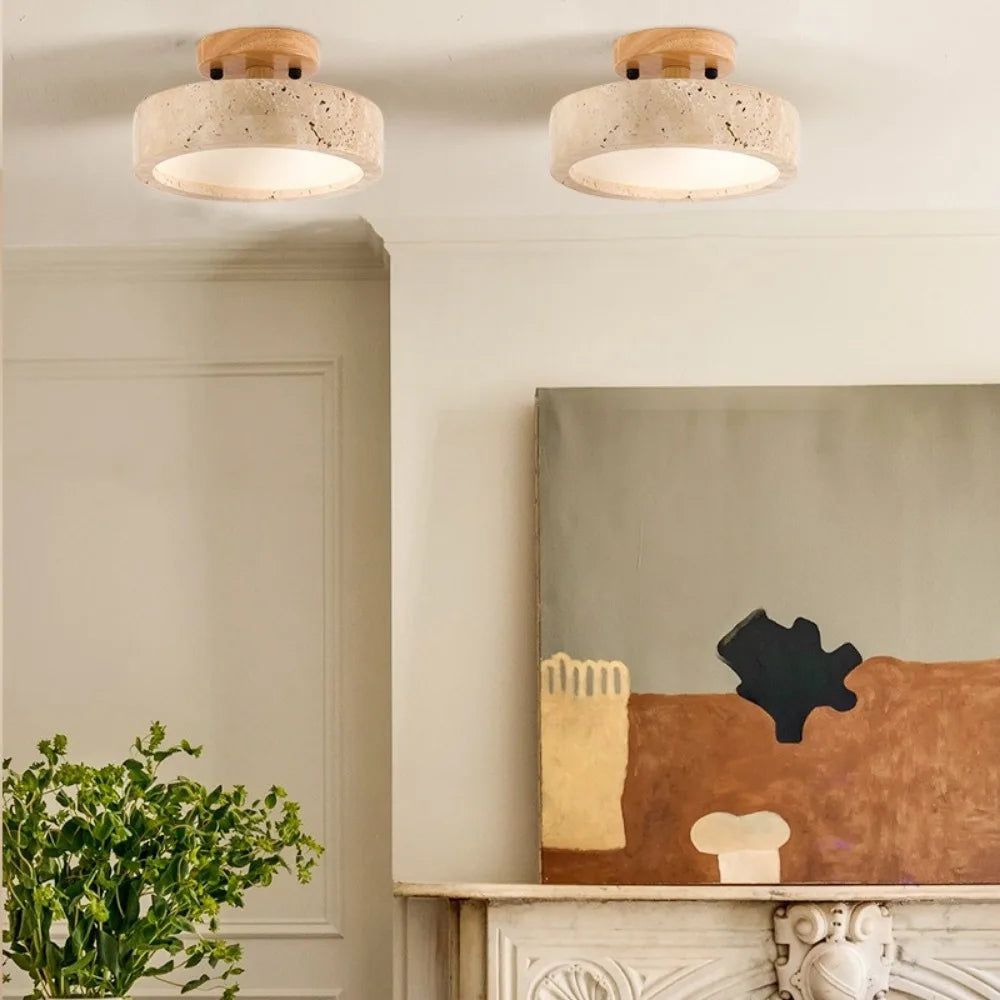 Plafonnier — En marbre wabi sabi pour décoration intérieure et extérieure