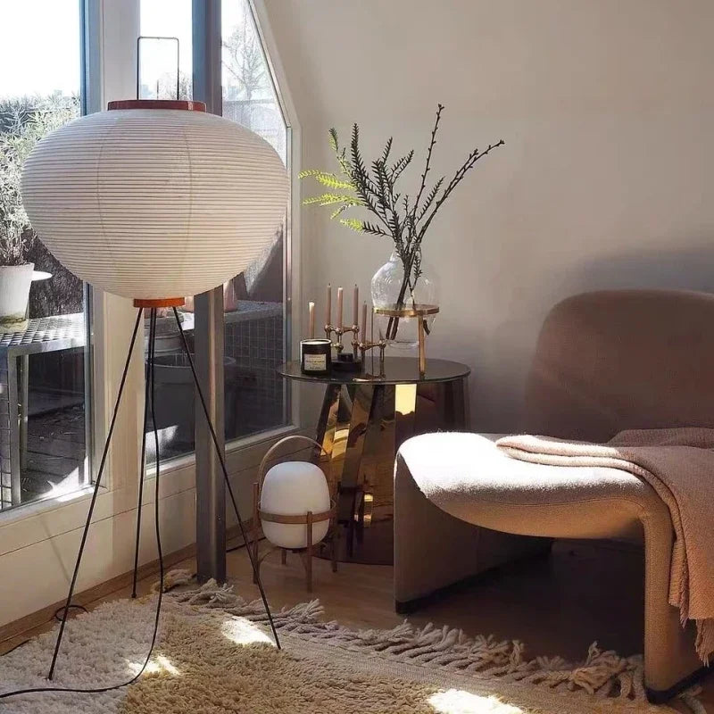 Lampe Ambiance Japonaise Ombeline Virgule en Papier - Légèreté Visuelle & Esprit Serein