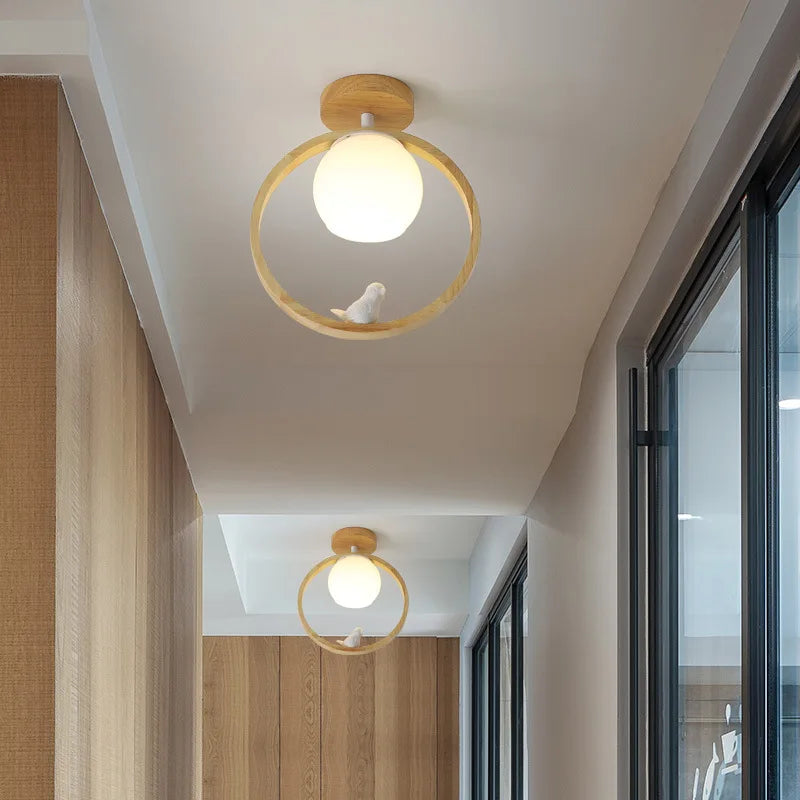 Plafonnier — En bois nordique pour couloir entrée balcon couloir vestiaire Illuminaire 3 température de couleur en bois LED allée lumière
