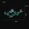 Lustre — Artistique avec feuilles de verre suspendu LED pour hôtel