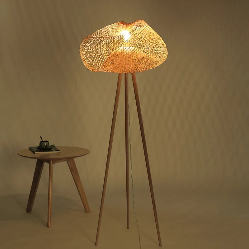 Lampadaire — Japonais retro art en bambou pour intérieur élégant