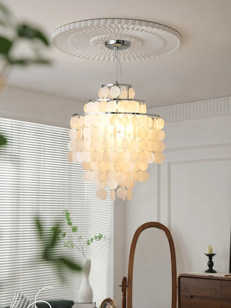 Lustre — En coquillage romantique avec carillon éolien style nordique décoratif