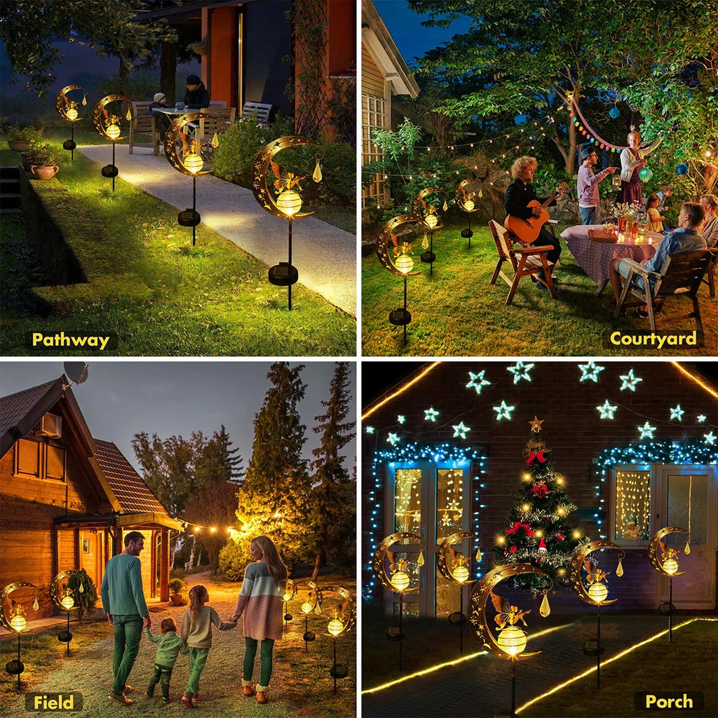 lampes solaires en verre pour jardin féérique décor extérieur