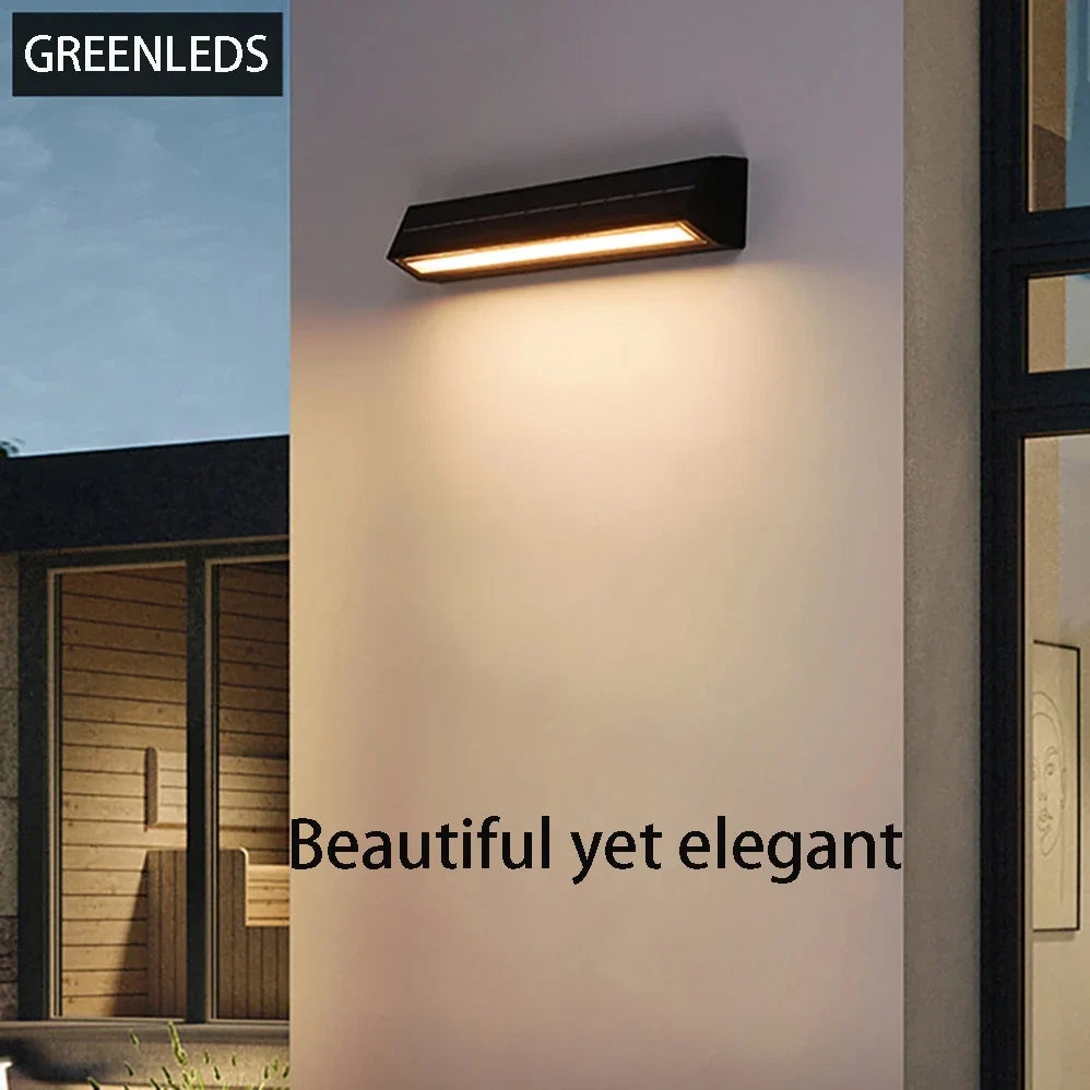 Applique murale — LED Applique murale solaire batterie au Lithium 3.7V 2200mAh IP65 étanche extérieure moderne minimalisme Style lampe porche jardin lumières