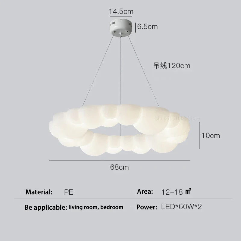 Lustre — Nuage moderne LED design anneau nordique éclairage lustre