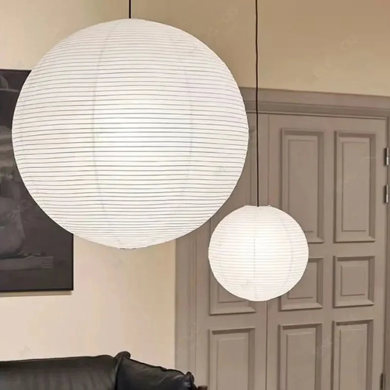 Abat-jour rond à suspendre en papier, style moderne et vintage – Orbéane