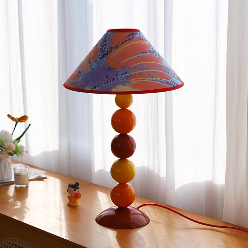 lampe de bureau vintage design nordique avec pierres colorées