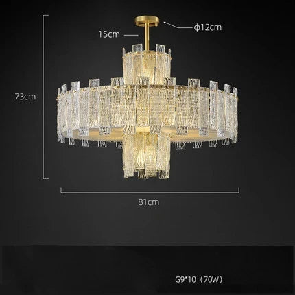 Plafonnier design rond à couches en cuivre doré Émilien Cadence - Éclat du Métal & Élégance Intérieure