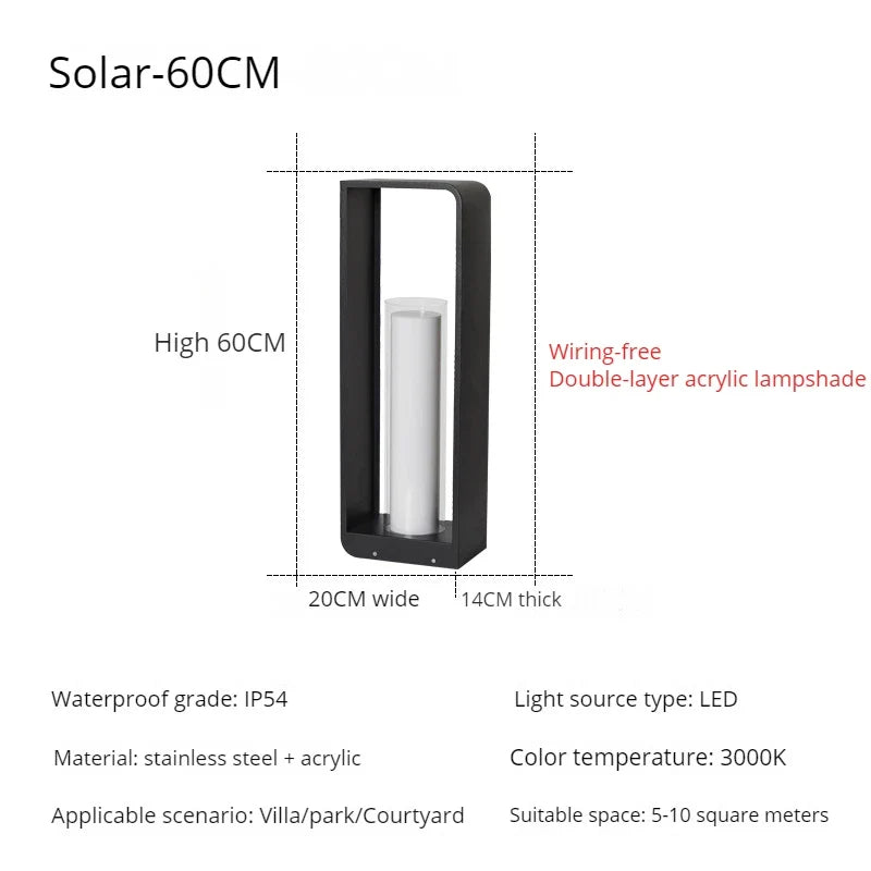 lampe solaire led extérieure étanche pour jardin et cour