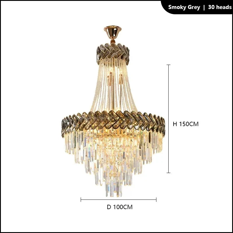 Lustre — LED en cristal design moderne pour villa duplex