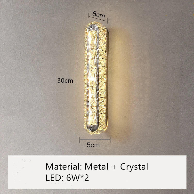 Applique murale — LED ovale en cristal pour décoration intérieure