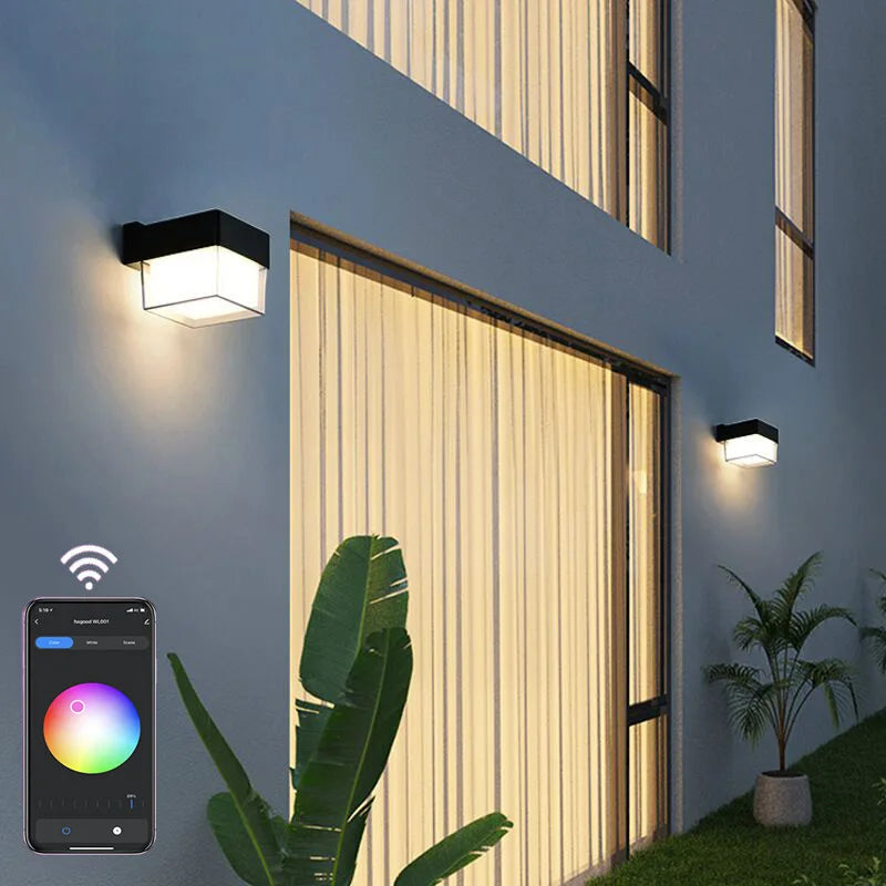 Abat-jour — LED extérieure wi-fi étanche double abat-jour aluminium acrylique
