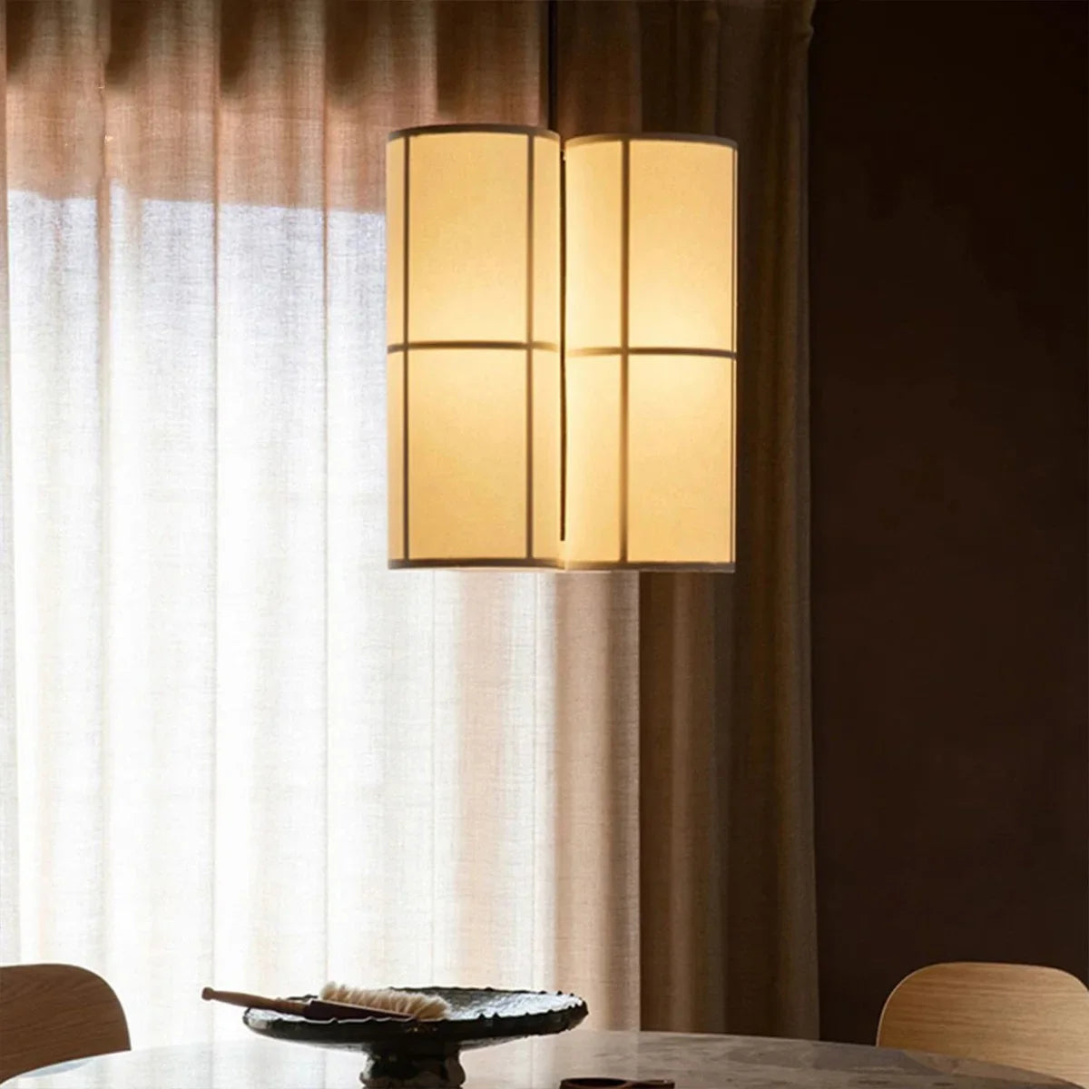 Lustre — À LED en tissu design wabi sabi pour décoration intérieure