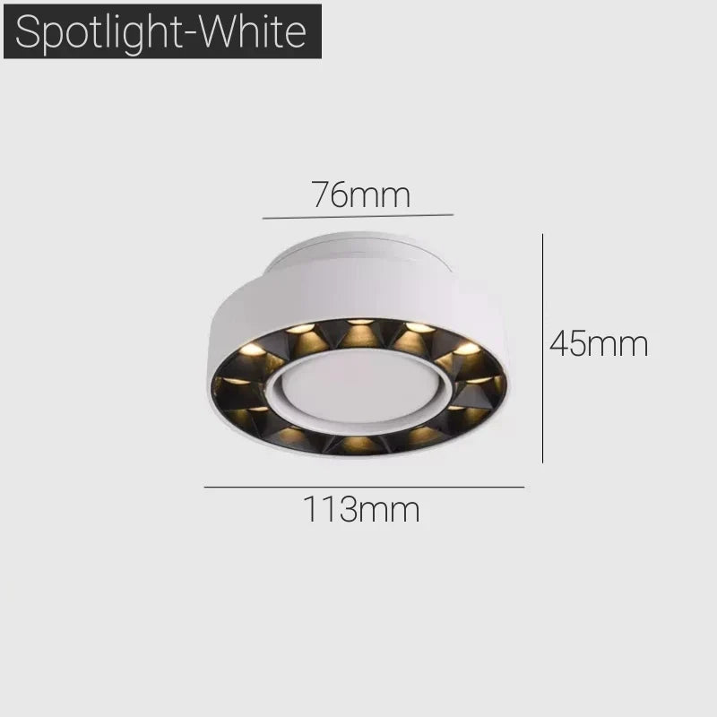 Plafonnier spot anneau led anti-éblouissement monté sur surface pliable Nora Tempo en Anneau - Une Silhouette Tout en Rondeur