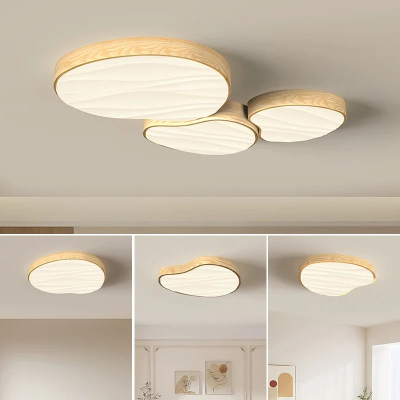 Plafonnier Led lumières pour chambre salon cuisine éclairage intérieur lumières Lampara Techo décor à la maison lampes intelligentes Élisa Épurelle en Bois - Esprit Naturel & Décor Chaleureux