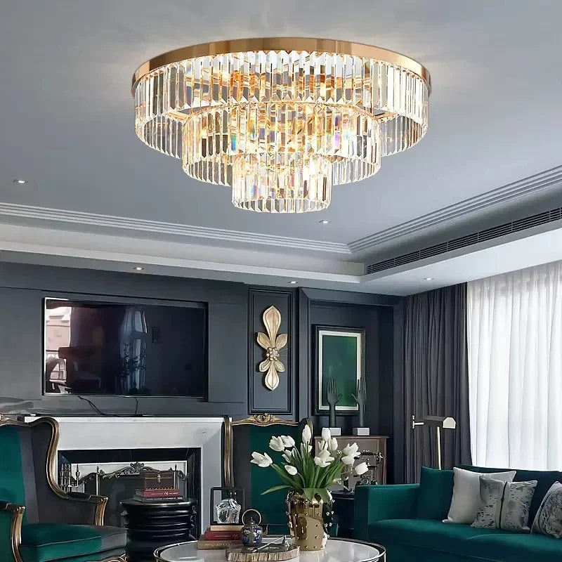 Lustre — En cristal luxe pour décoration intérieure et éclairage élégant