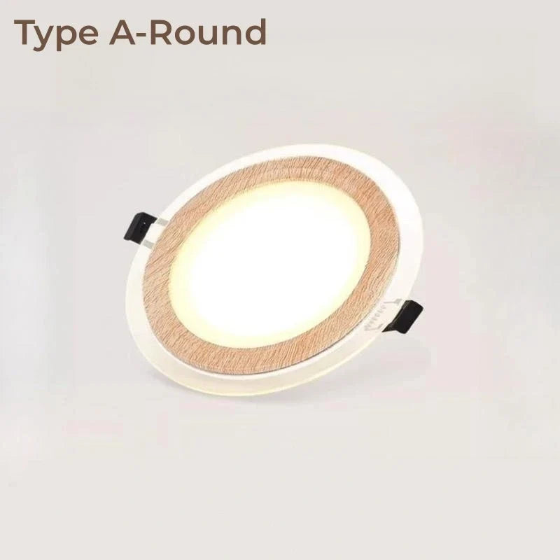 Plafonnier — LED encastré Ultra-mince en Grain de bois