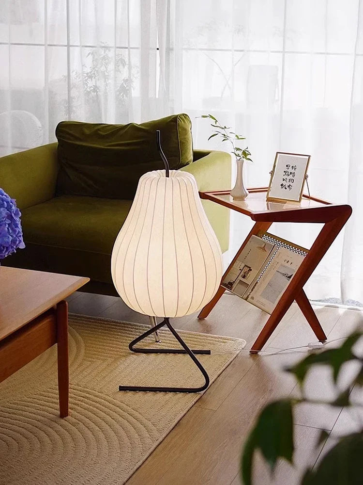 Lampe Japonaise Design Yuna Belvédère en Tissu - Une Touche Textile Raffinée