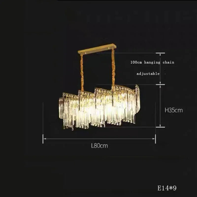 Lustre — En cristal design dimmable pour une ambiance élégante