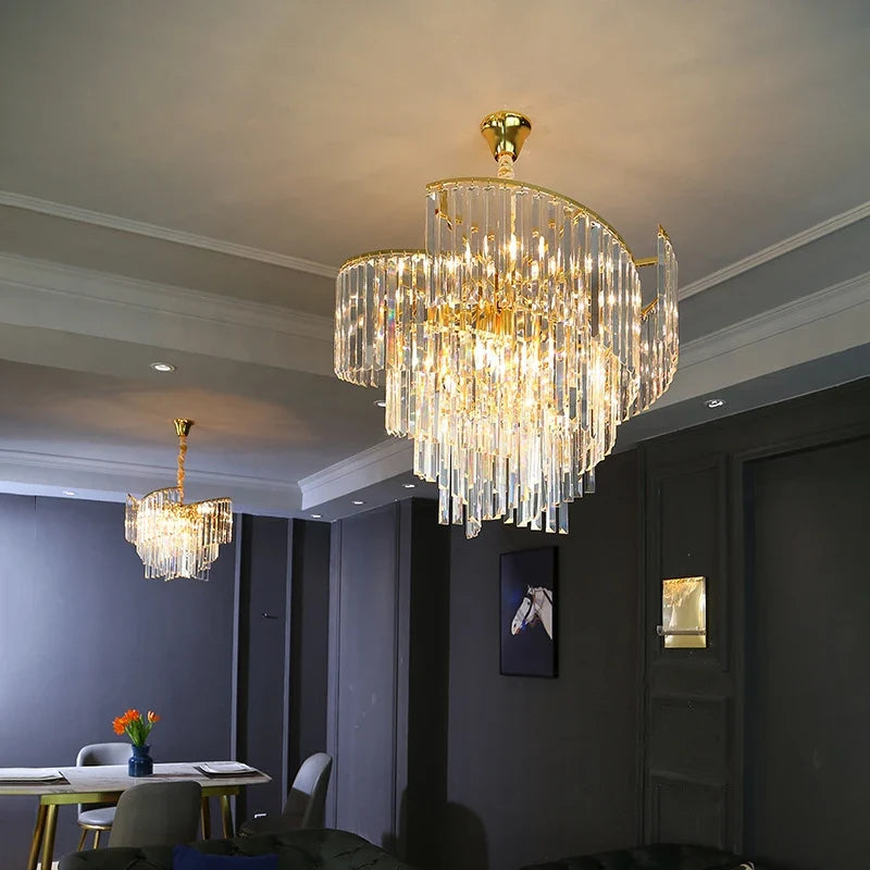 Lustre — En cristal de luxe spirale postmoderne décoratif