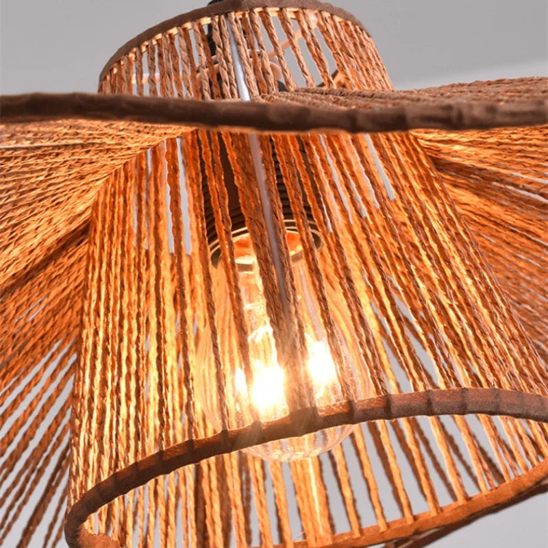 Suspension Wabi-sabi Oscar Brume en Corde de Chanvre