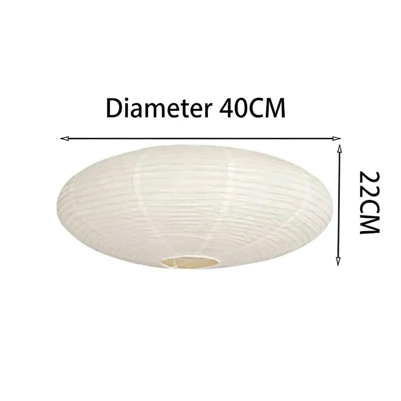Abat-jour ovale pliable en papier blanc de style chinois – Ovallis